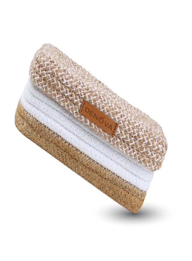 DENOVA Cotton Tissue Box Holder - Handcrafted Tissue Container for 100 Pulls Paper Towel Dispenser for Office Living Bedroom Car Desk Dining Table Home Decor (Rectangle, Natural + Tissue Box) - Image 5